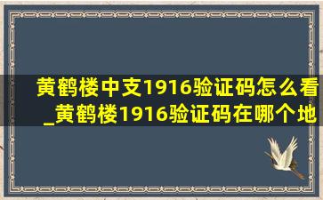 黄鹤楼中支1916验证码怎么看_黄鹤楼1916验证码在哪个地方