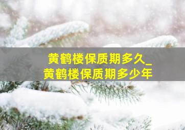 黄鹤楼保质期多久_黄鹤楼保质期多少年