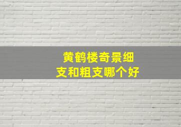 黄鹤楼奇景细支和粗支哪个好