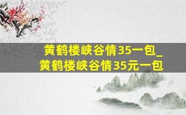 黄鹤楼峡谷情35一包_黄鹤楼峡谷情35元一包