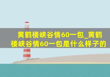 黄鹤楼峡谷情60一包_黄鹤楼峡谷情60一包是什么样子的