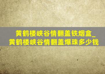 黄鹤楼峡谷情翻盖铁烟盒_黄鹤楼峡谷情翻盖爆珠多少钱