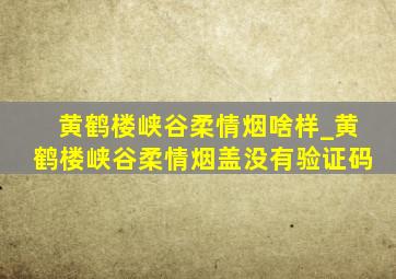 黄鹤楼峡谷柔情烟啥样_黄鹤楼峡谷柔情烟盖没有验证码