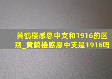 黄鹤楼感恩中支和1916的区别_黄鹤楼感恩中支是1916吗