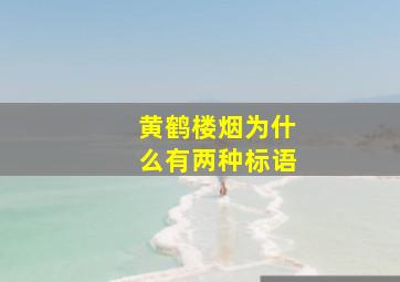 黄鹤楼烟为什么有两种标语