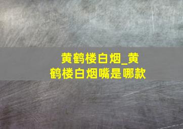 黄鹤楼白烟_黄鹤楼白烟嘴是哪款