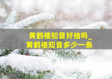 黄鹤楼知音好抽吗_黄鹤楼知音多少一条