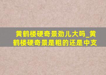 黄鹤楼硬奇景劲儿大吗_黄鹤楼硬奇景是粗的还是中支