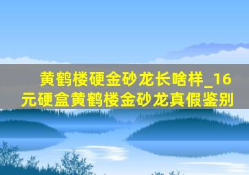 黄鹤楼硬金砂龙长啥样_16元硬盒黄鹤楼金砂龙真假鉴别