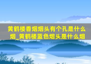 黄鹤楼香烟烟头有个孔是什么烟_黄鹤楼蓝色烟头是什么烟