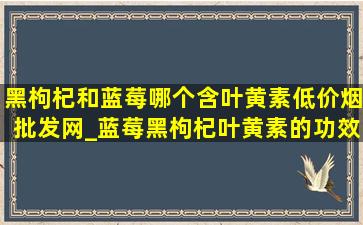 黑枸杞和蓝莓哪个含叶黄素(低价烟批发网)_蓝莓黑枸杞叶黄素的功效与作用