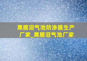 黑膜沼气池防渗膜生产厂家_黑膜沼气池厂家