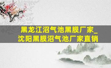 黑龙江沼气池黑膜厂家_沈阳黑膜沼气池厂家直销