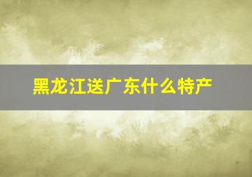 黑龙江送广东什么特产