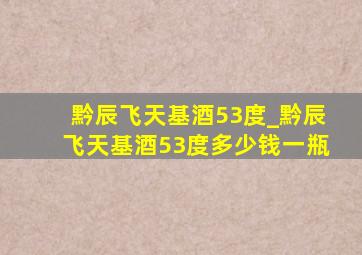 黔辰飞天基酒53度_黔辰飞天基酒53度多少钱一瓶